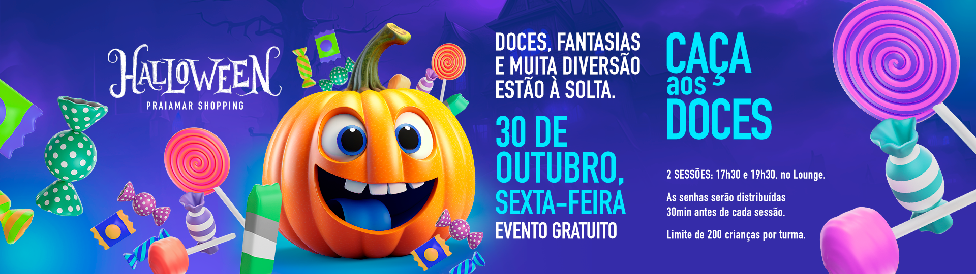 13012C-WEB BANNER DESKTOP-HALLOWEEN 2026-CAÇA AOS DOCES-PRAIAMAR-1920X540PX